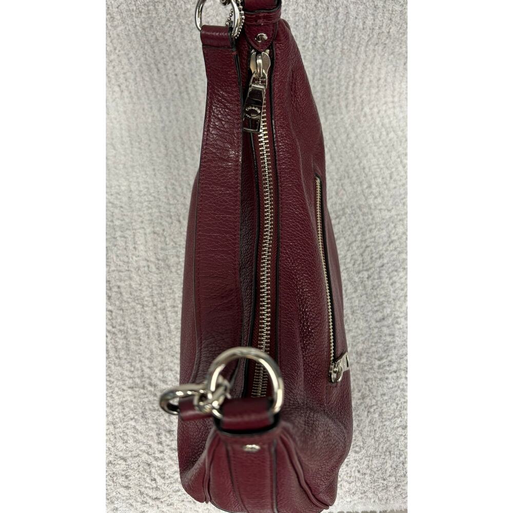 Coach Burgundy Harley East West Pebbled Leather Hobo F38250 #76955 - Picture 9 of 13